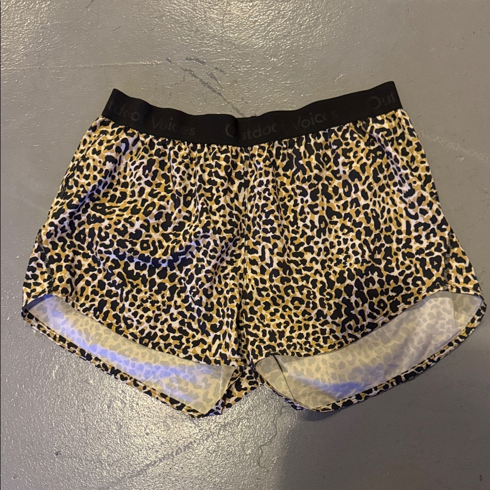 Outdoor Voices Leopard Print Athletic Shorts